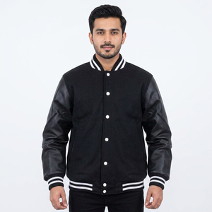 Veste universitaire pour homme de haute qualité, personnalisable, à prix abordable, col montant, manches longues, respirante, coupe-vent, écologique - Product Image 1