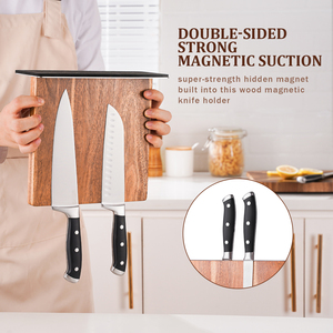 <span class=keywords><strong>Portacoltelli</strong></span> Magnetico in Legno di Acacia Ecologico RTS, Nuovi Arrivi, Blocco per Coltelli da Cucina Premium con Forte Attrazione Magnetica - Product Image 2