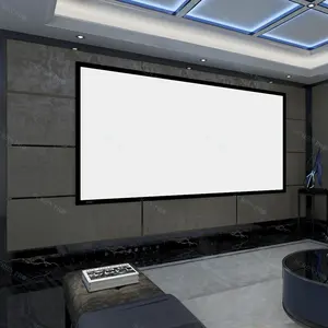 Yeni liste duvar mat beyaz 92 100 120 135 150 180 200 220 inç 16:9 geniş çerçeve 60mm sabit çerçeve projektör projeksiyon ekranı