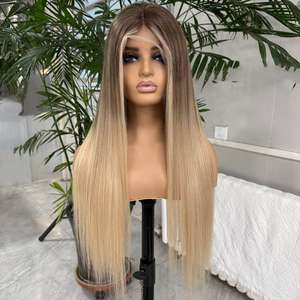 Petite taille de bonnet Salon <span class=keywords><strong>Dye</strong></span> Perruques en soie attachées à la main Perruque frontale en dentelle de cheveux humains vierges européens pour les patients atteints d'alopécie - Product Image 1