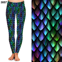 Leggings pour femmes Spandex Pantalon de yoga extensible dans les quatre sens Outwork Sports Gym Fitness Dragon Scare Printed Leggings