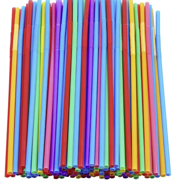 Sinoge Wholesale Factory 200 Pcs Colorful Plastic Long Flexible Straws.(0.23 ''durchmesser und 10.2" lange)