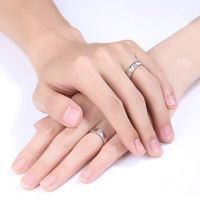 Bagues de Mariage Ajustables pour Couples Couleur Argent Ensembles d'Anneaux de Promesse Assortis Bagues d'Amour de Fiançailles pour Lui/Elle Parure de Bijoux