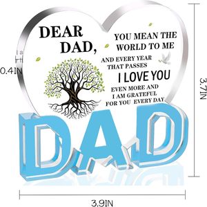 Acryl-Herzplakette mit Baumgrafik - Vatertag Geburtstag Valentinstag Weihnachtsgeschenke für Papa Ehefrau - 3,9x3,7 Zoll Erinnerungsgeschenk - Product Image 5