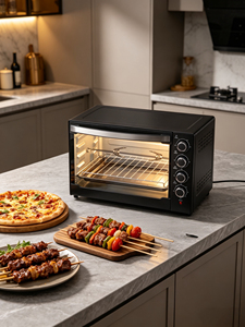 <span class=keywords><strong>Four</strong></span> électrique à convection <span class=keywords><strong>mini</strong></span> en acier inoxydable noir, disponible en 50L/70L, puissance 2000W, pour usage domestique et hôtelier, idéal pour cuire et griller. - Product Image 2