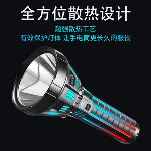 P90 ไฟฉาย LED 1000M ลำแสง USB แบบชาร์จไฟได้ ไฟฉายรักษาความปลอดภัยกลางแจ้งแบบซูมได้ - Product Image 2