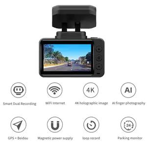 Hot Sale Dual Dashcam 4K Ultra Car Recorder Wifi GPS Tracking Dvr Black Box