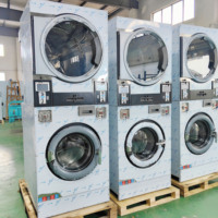 Large Capacity Stack Washer Dryer 27kg Commercial Stacked Washer Dryer Machine for High Volume Laundry Workload
