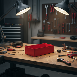 <b>Red</b> Metal Storage <b>Box</b> 5003 RR Tool Organizer With Dimensions LxWxH For Workshop Use - Product Image 3