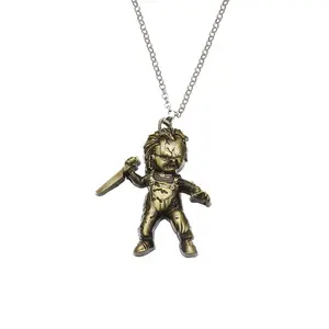 Hot Sale Anime Peripheral Thriller Film Seed Of Chucky Necklace Classic Murderous Dolls Soul Horror Curse Of Chuck Necklaces