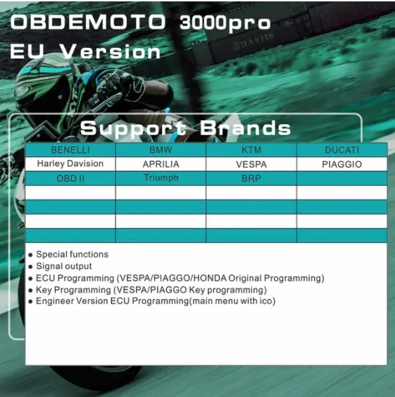 Scanner profissional para motocicleta, ferramenta de diagnóstico para motocicleta mst3000pro, versão <span class=keywords><strong>euro</strong></span>