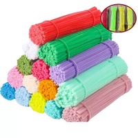 Fil chenille artisanal 8 mm, 100 pièces/paquet, bâtonnets de fil de fer pour bricolage - Fournitures artisanales DIY