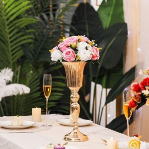 Soportes Metálicos Decorativos LANJO para Arreglos Florales en Forma de Trompeta Dorada para Aniversarios, Navidad, Cumpleaños, Eventos, Bodas y Hogar - Product Image 5