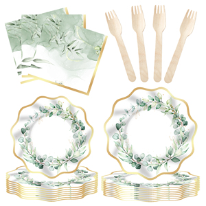 Service de table DAMAI, assiettes, serviettes, gobelets en papier, lot de 100 pièces pour fête de naissance, révélation du sexe du bébé - Product Image 2