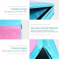 Tapis de gymnastique pliable pour enfants 4ftx8ftx2in avec fermeture auto-agrippante en PVC/PU, écologique, imperméable et personnalisable