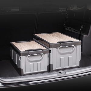 Boîte de rangement pliable 35L-65L couvercles en bois classiques grande <span class=keywords><strong>caisse</strong></span> pliable rectangulaire en plastique stockage fonctionnel de vêtements de Camping - Product Image 2