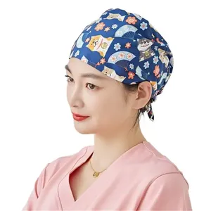 Gorro Quirúrgico Médico Tipo Calabaza <span class=keywords><strong>para</strong></span> Mujer, Gorro de Trabajo <span class=keywords><strong>para</strong></span> Odontóloga, Sin Absorción de Sudor, Gorro de Algodón Puro, Gorro Versátil con Parte Superior Redonda - Product Image 4
