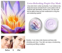 Masque d'argile AMP en marque propre, série de soins de la peau, nettoyage en profondeur, masque de boue rafraîchissant au lotus, masque de boue du glacier de Manicouagan, OEM