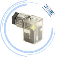 Connecteur de solénoïde DIN 43650 Type A 3 4 broches avec lumière LED Compatible avec les bobines d'électrovanne 12V 24V
