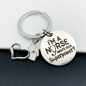Porte-clés en acier inoxydable en promotion, cadeaux pour infirmières, porte-clés « Je suis une infirmière » - Product Image 4