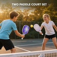 Ensemble de raquettes de pickleball en fibre de verre, 2 raquettes, 4 balles avec sac de transport pour club, famille, école, jeu en groupe, logo personnalisé OEM