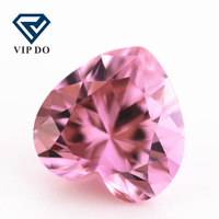 Pierres précieuses en zircon cubique en forme de cœur, qualité 5A, 3x3mm-12x12mm, couleur rose