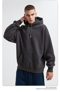 Sweat à capuche unisexe personnalisé avec logo, <span class=keywords><strong>patchwork</strong></span> uni, doublure polaire, style streetwear américain, pour hommes et femmes, pull à capuche personnalisé - Product Image 2