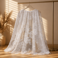 Tissu en dentelle jacquard de tulle français rose, tricoté et brodé, extensible, écologique, en nylon, pour la mode et le textile de maison, vente en gros