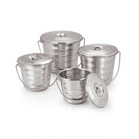 Set 4 Ember Bulat M J Bahan Stainless Steel Lapisan Krom Ramah Lingkungan Mudah Dibersihkan