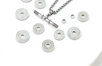 Collier Pendentif Haltère en Acier Inoxydable, Bijou de Musculation pour Amateurs de Sport