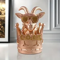 Funny Goat Trophy Award avec G.O.A.T. Couronne-Farces de bureau, Noël, Cadeaux d'éléphant blanc-Décoration de bureau en résine pour collègues