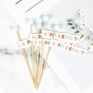 Korean Style Cartoon Bear Cake Toppers Paper Die Cut Birthday Party Decorations Reusable Round Shape - Product Image 4