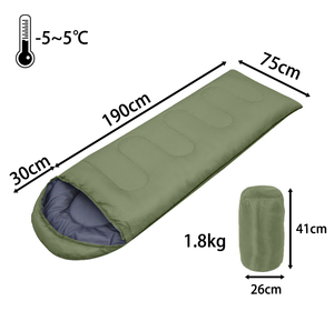 Sac de couchage 1,8 kg pour températures extrêmes, imperméable et coupe-vent, pour le camping, la randonnée, le trekking, jusqu'à -5°C ℃ - Product Image 2