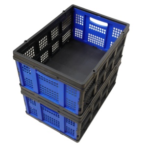 JIUYANG Double Decker Folding <strong>Cart</strong> Trolley Light Duty <strong>Cargo</strong> Transport <strong>Cart</strong> with Storage Crate - Product Image 4