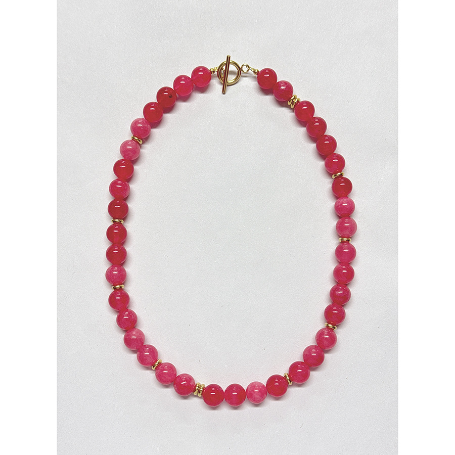 Collier en cristal doré et fraise