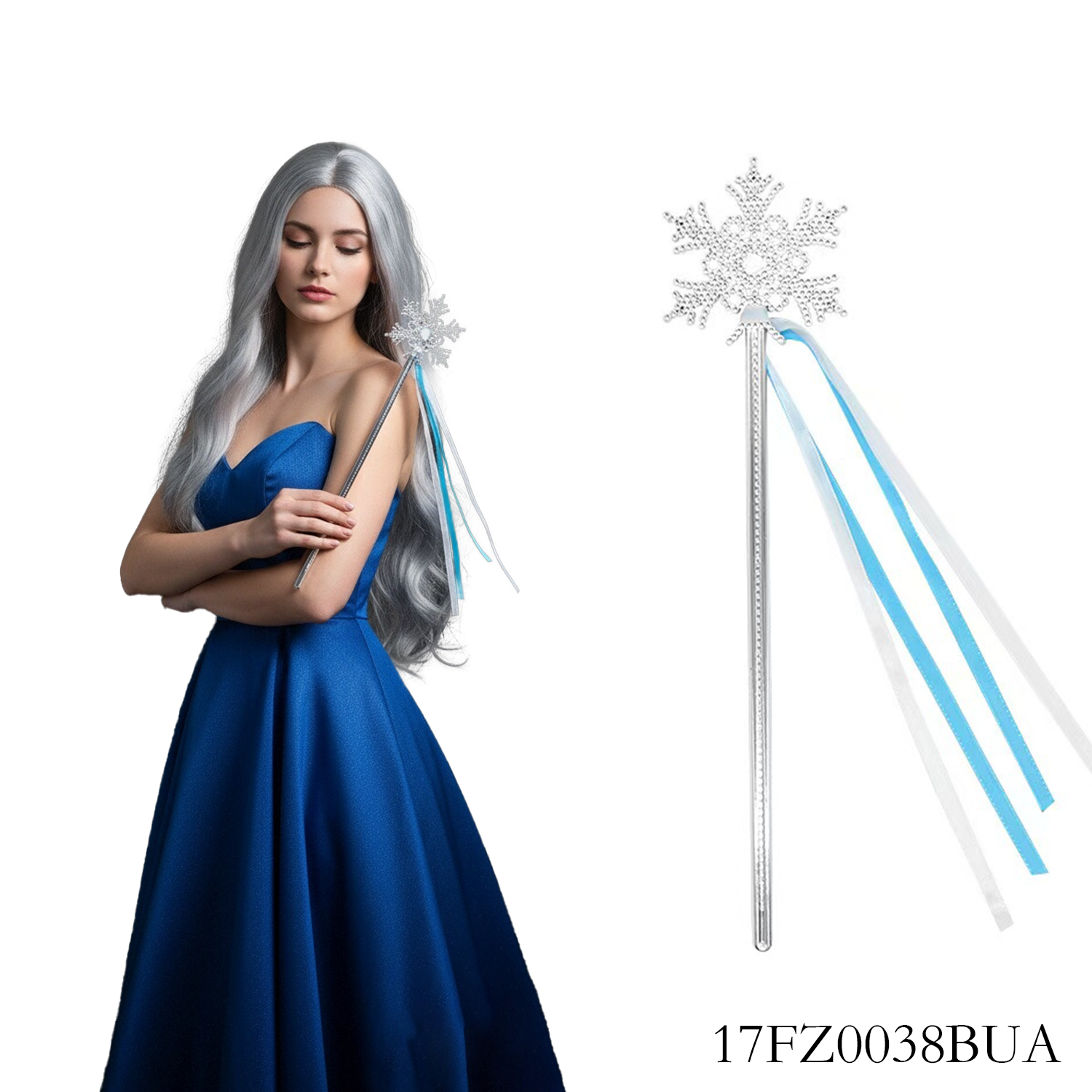 PESENAR Silver Snowflake Princess Wand with Blue & White Ribbons - Magical Fairy  Costume Accessory| Alibaba.com