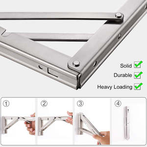 โต๊ะเหล็กแบบพับได้, ชั้นวางของแบบพับเก็บได้ทำจากสแตนเลสสตีลสำหรับงานหนักโต๊ะทำงานพับได้ - Product Image 4