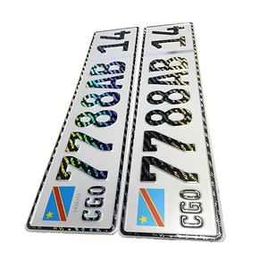 Fabricante de alta calidad Cartel de metal impreso Placa de matrícula de Número de coche en relieve reflectante de aluminio con marcas de agua de holograma - Product Image 6