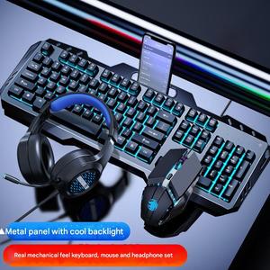 Ensemble <span class=keywords><strong>clavier</strong></span> et <span class=keywords><strong>souris</strong></span> à membrane GX80 <span class=keywords><strong>Casque</strong></span> d'écoute Ensemble de trois pièces <span class=keywords><strong>Clavier</strong></span> de jeu électronique de bureau filaire <span class=keywords><strong>Clavier</strong></span> mécanique - Product Image 5