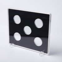 Boîte de présentation carrée en acrylique 140*140mm pour pièces de monnaie, ensemble de boîtes pour diverses pièces avec mousse d'insertion personnalisable