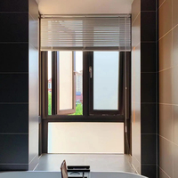 Fenêtres horizontales fixes résistantes aux ouragans en alliage d'aluminium à double vitrage trempé pour salle de bain, insonorisées