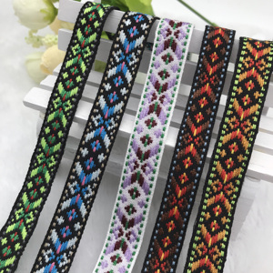 Vintage <span class=keywords><strong>12mm</strong></span> 100% <span class=keywords><strong>Polyester</strong></span> jacquard Ribbon thanh lịch <span class=keywords><strong>Webbing</strong></span> cho may và crafting - Product Image 1