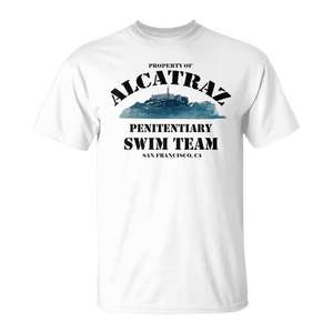 Camiseta del equipo de natación de la Penitenciaría de Alcatraz, San Francisco, California - Product Image 1