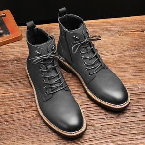 Bottes Chelsea pour hommes de grande taille, tendance 2024, en PU imperméable, à bout fermé, pour l'hiver, avec fourrure, chaudes, faites à la main, bottes à la cheville, ODM - Product Image 1
