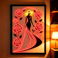 Peinture décorative aux néons, art lumineux LED personnalisé, peinture décorative avec éclairage UV, forme et design gratuits, décoration aux néons
