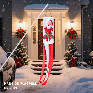 Decoración Navideña para Ductos de Aire 75D, Santa Claus de 30*45CM con 6 Tiras de Gráficos Impresos Digitalmente de 5*60CM - Product Image 4