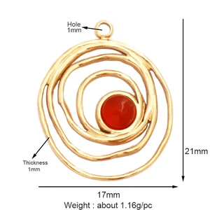 Colgante de encanto de geometría de piedra preciosa de estrella chapada en vacío de acero inoxidable 316, componentes de collar de pulsera suministros de accesorios <span class=keywords><strong>L72</strong></span> - Product Image 5