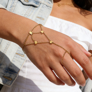 Pulsera de Cadena con Estrella, Chapada en Oro de 18k, Diseño de Signos Zodiacales, Joyería de Moda - Product Image 1