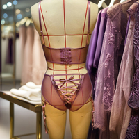 Ensemble de lingerie sexy en dentelle transparente à deux pièces pour femmes grandes tailles - Vente en gros