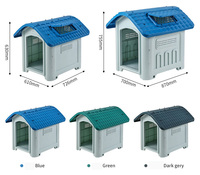 Nichoir pour chien en plastique pliable, abri extérieur toutes saisons avec fenêtre, design imperméable et plateau en plastique